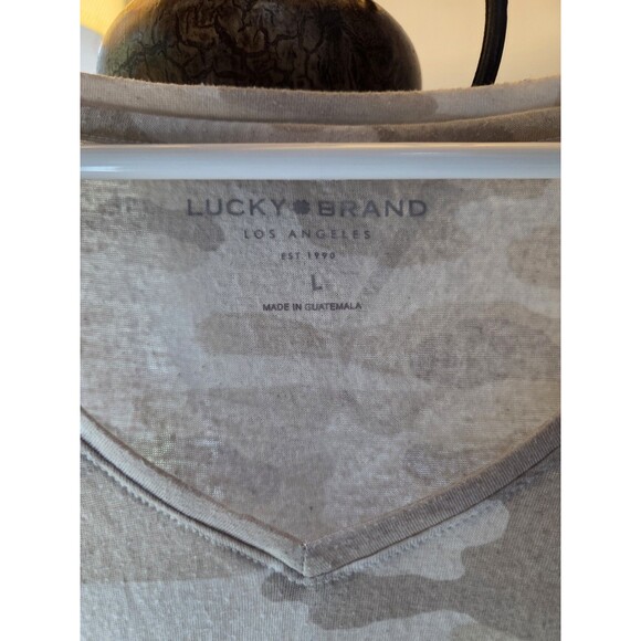Lucky Brand Women Large Gray and Beige Camo Tops Shirts, Large, Set of 2 - Picture 9 of 11